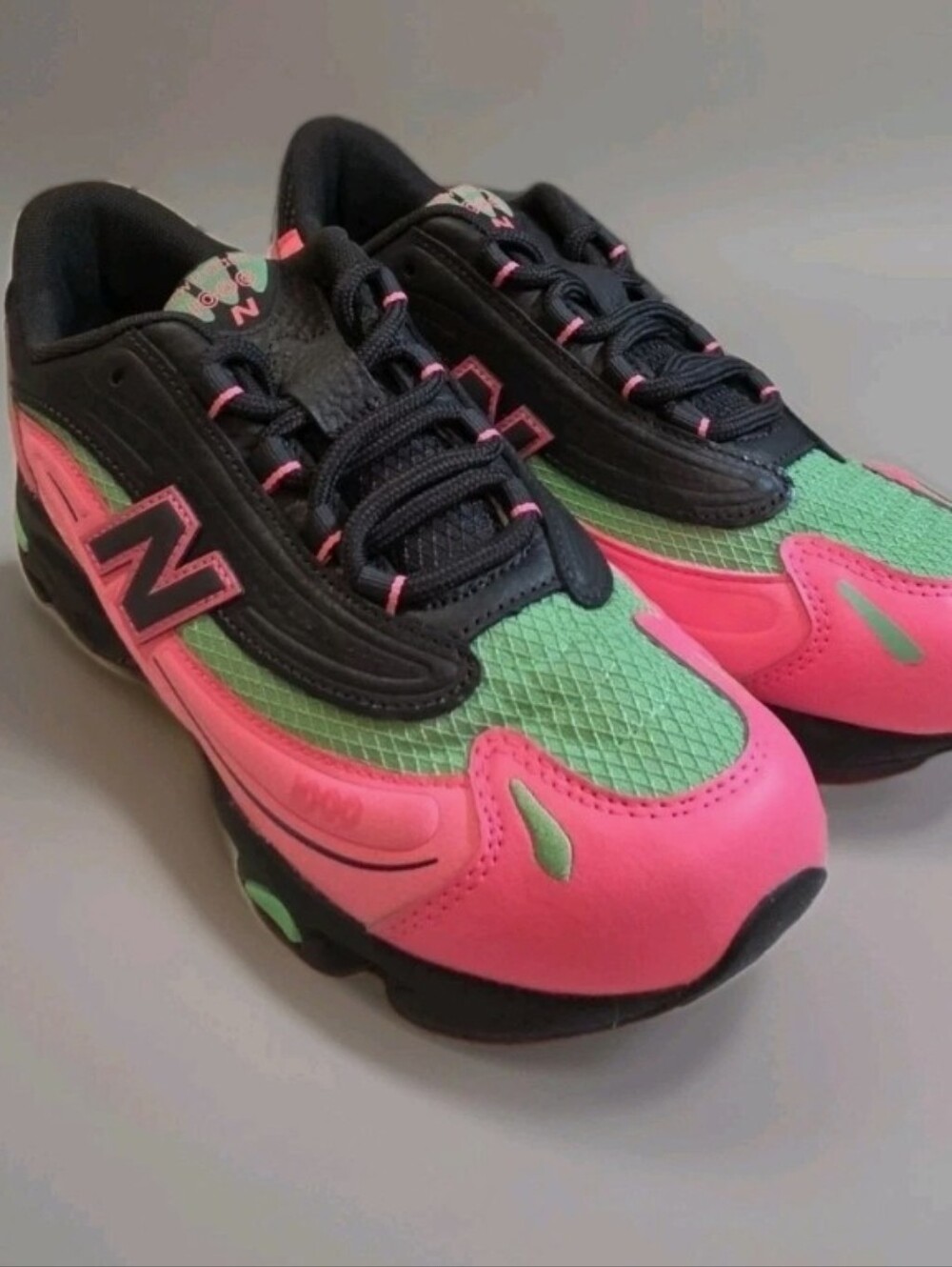 New Balance Kids Black, Neon Pink & Neon Green Sneakers